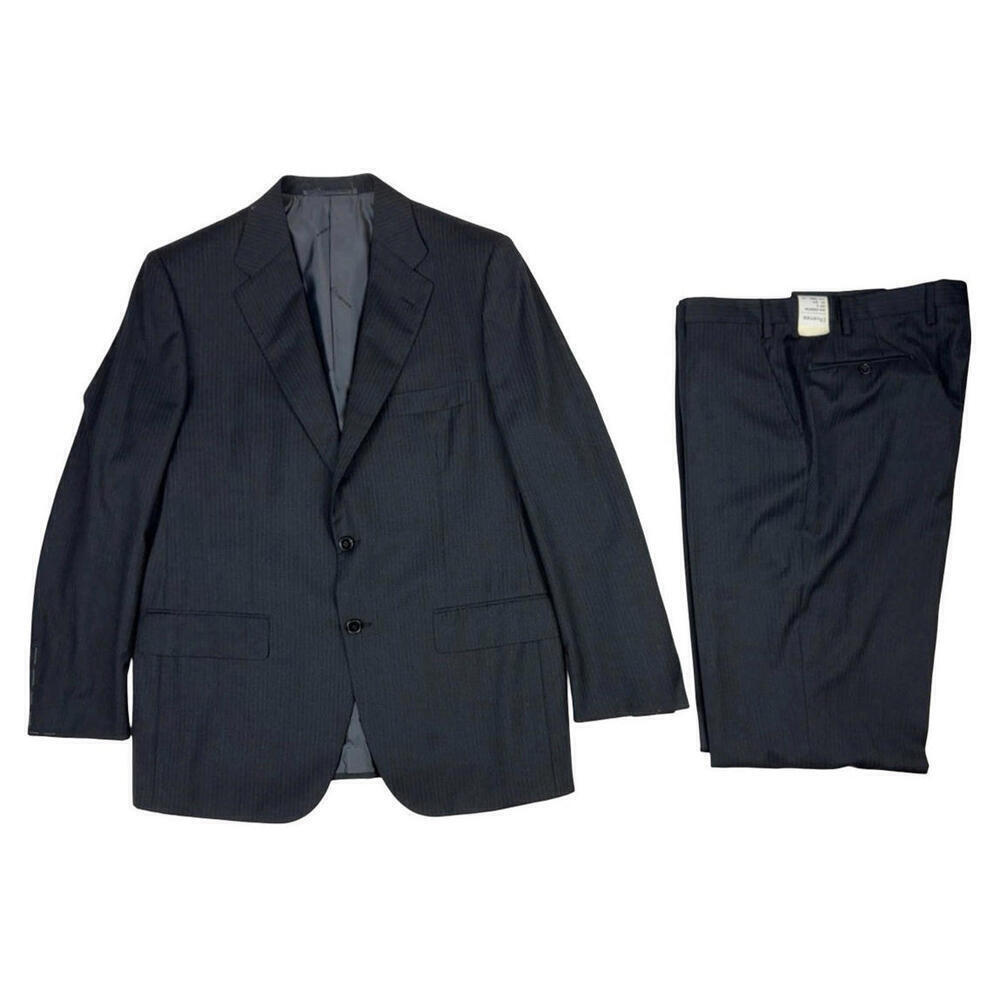 D'Avenza Wool 2-Piece Suit Striped Grey Size 54 - 6 R EU | 44 R US | 37 W